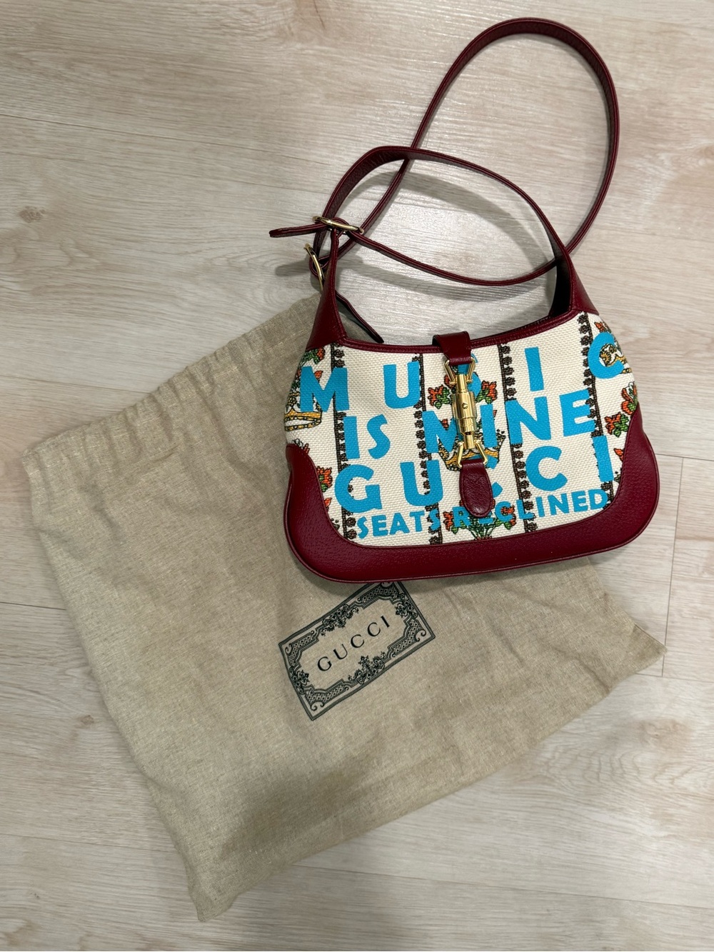 Gucci Jackie 1961 Centennial Music is Mine Floral Shoulder Bag